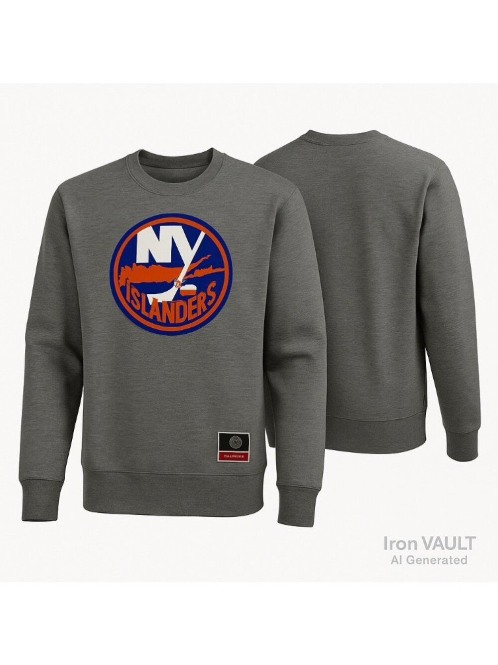 New York Islanders Sweatshirt Gray Mitchell & Ness NHL Licensed Mens M